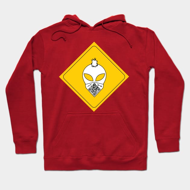 Mohawk Alien Road Sign Hoodie by AccuracyThird